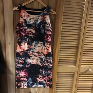 Abstract Print Sleeveless Dress